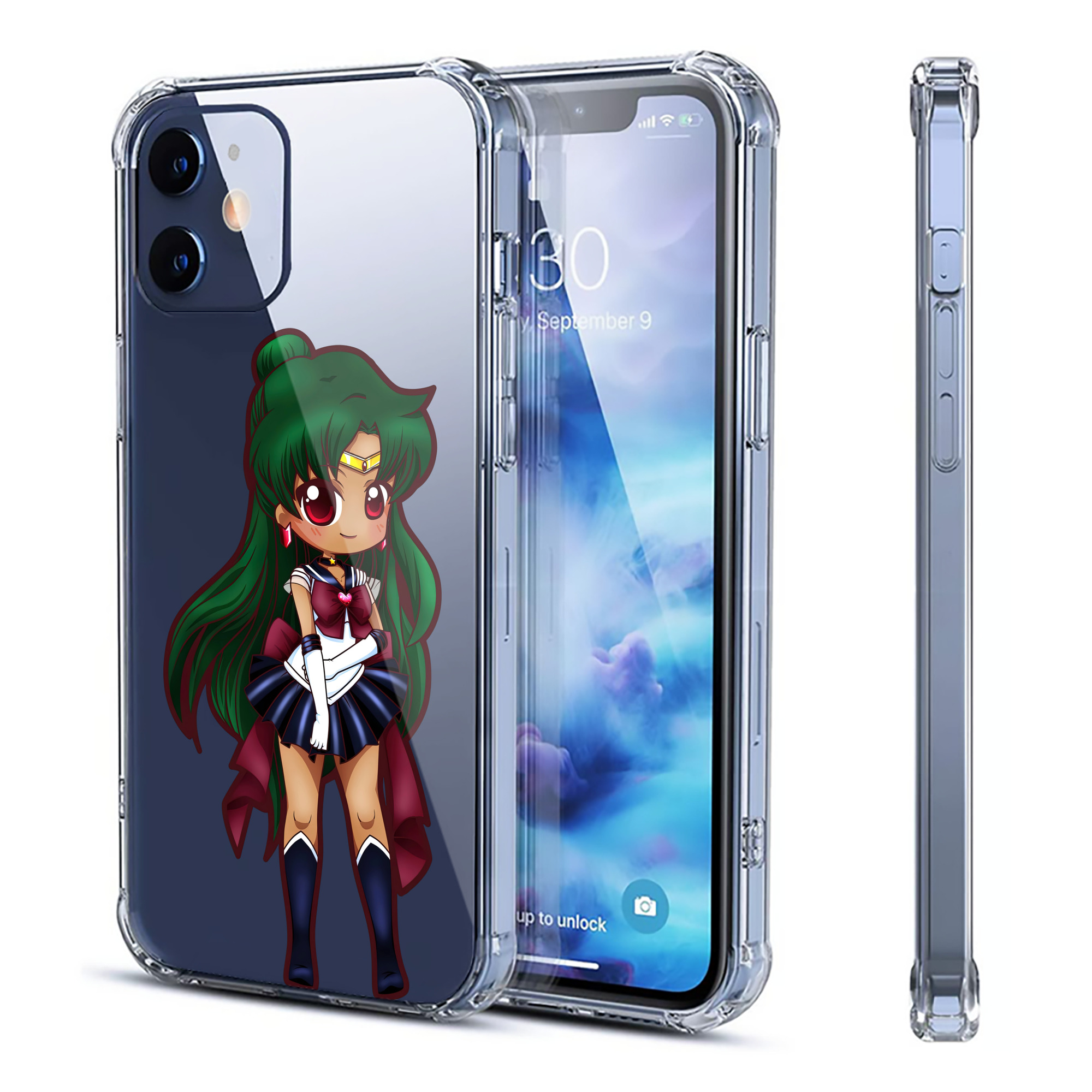 （画像用） 美少女戦士セーラームーン 冥王せつな Sailor Moon Meiou Setsuna 【iPhone 12シリーズ対応】透明スマホケース（クリアソフトケース）